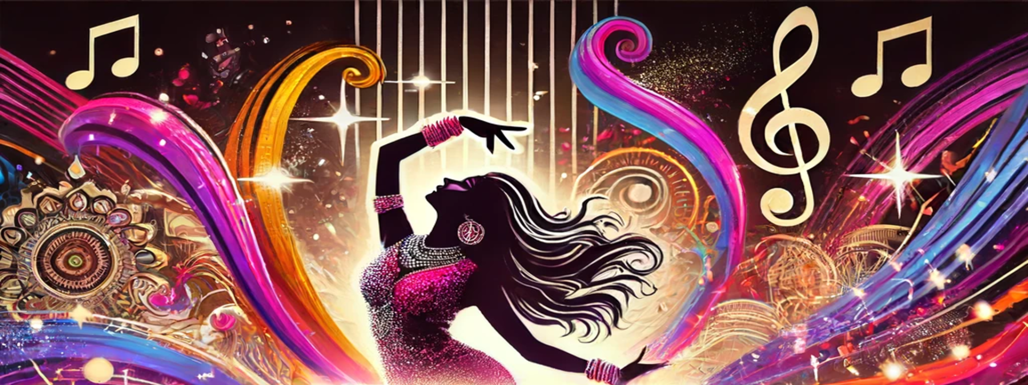 Colorful Bollywood dance artwork